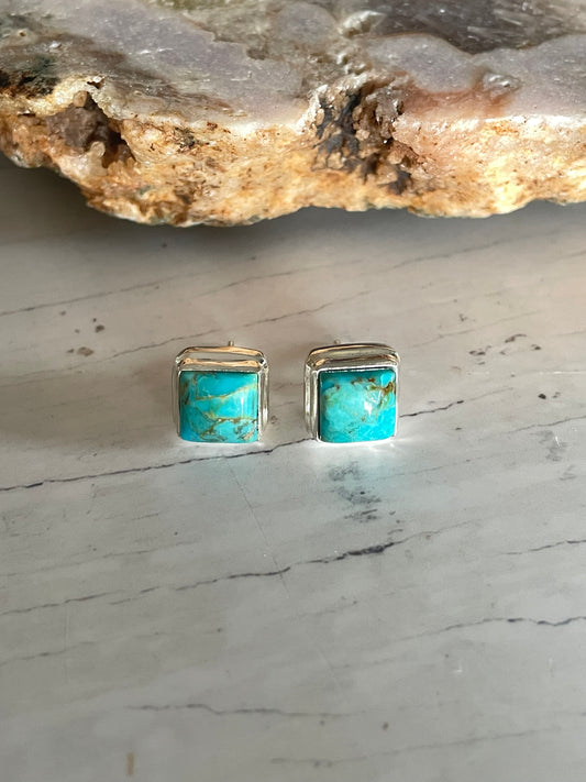 Blue Kingman Turquoise Studs