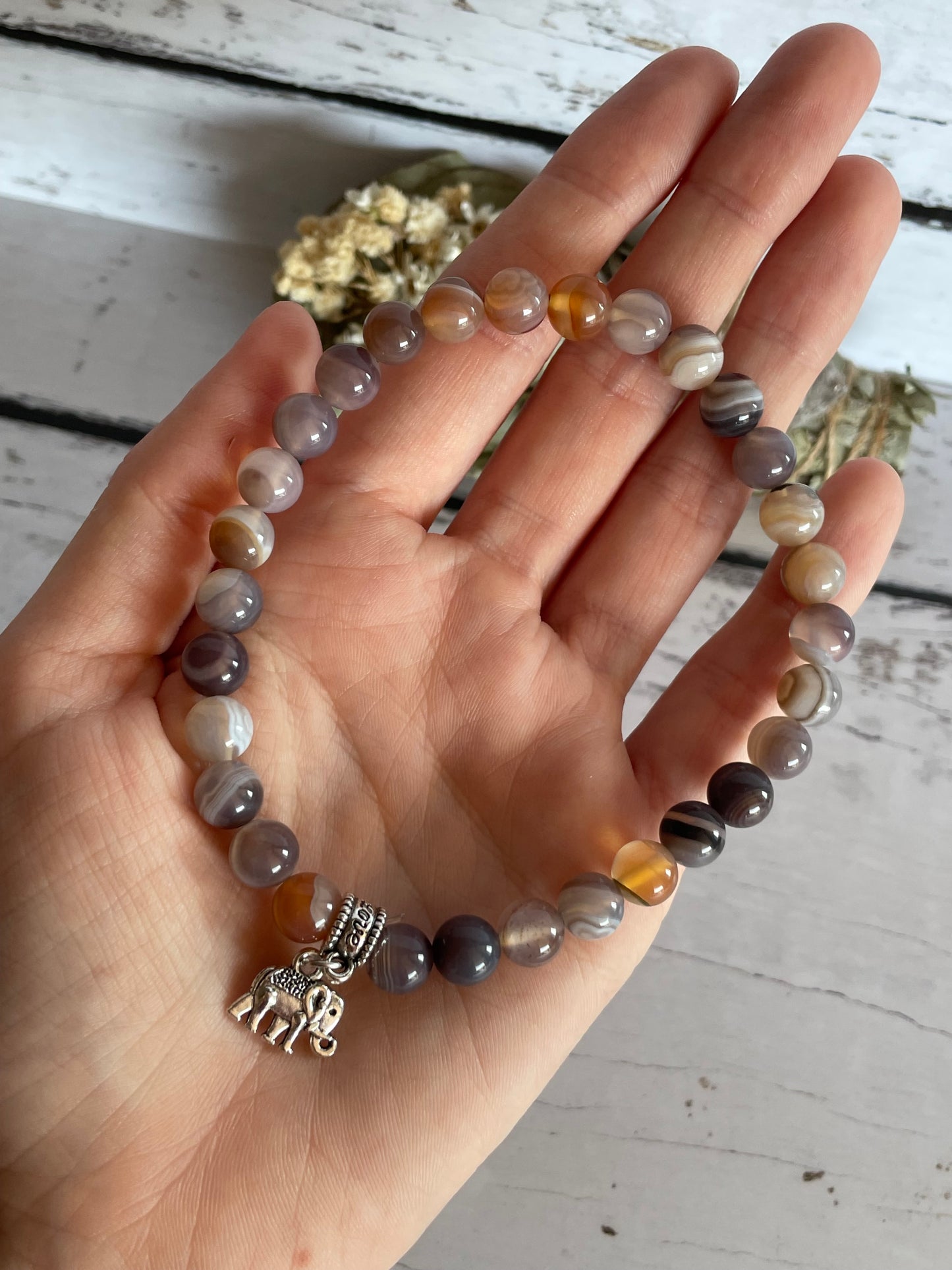 Botswana Agate Healing Anklet ~ Calming ©️