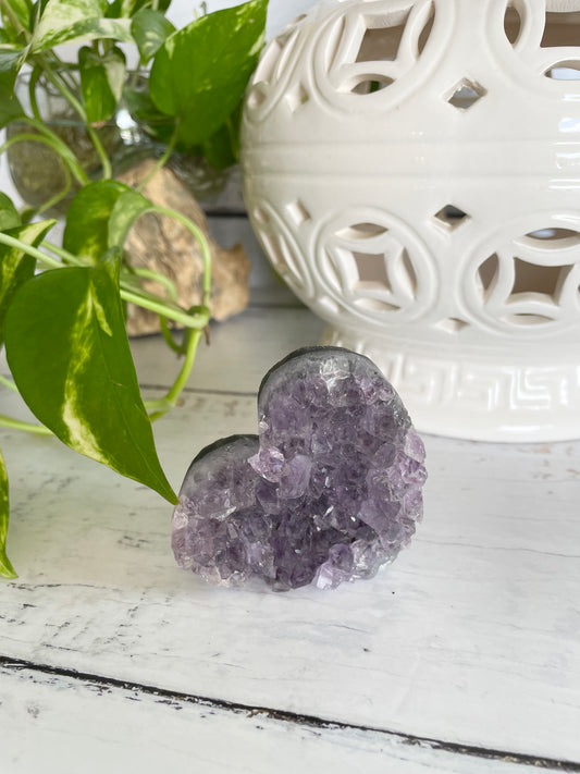 Amethyst Cluster Heart