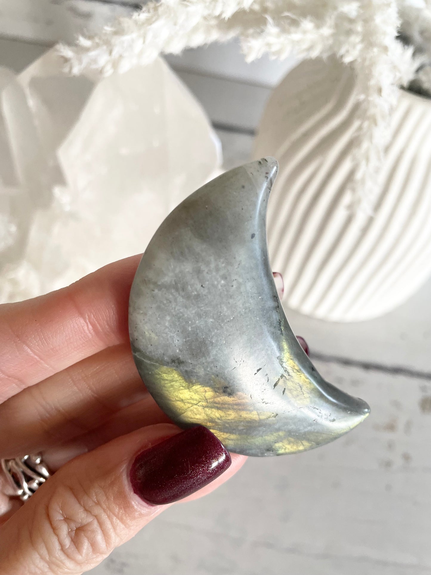 Labradorite Crescent Moon