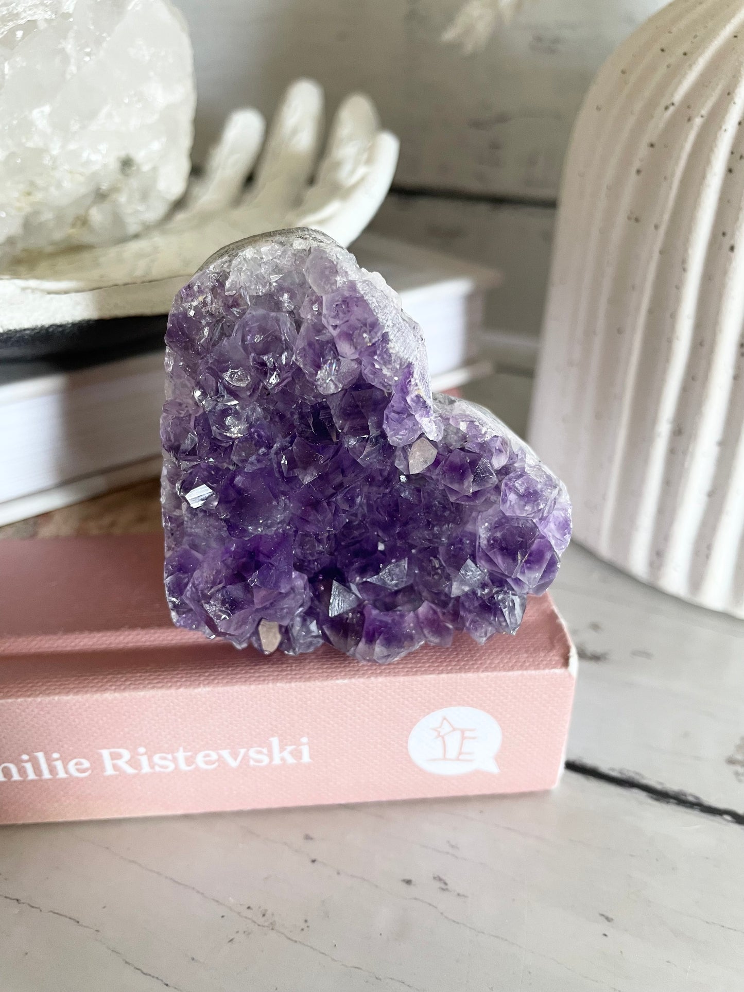 Amethyst Cluster Heart