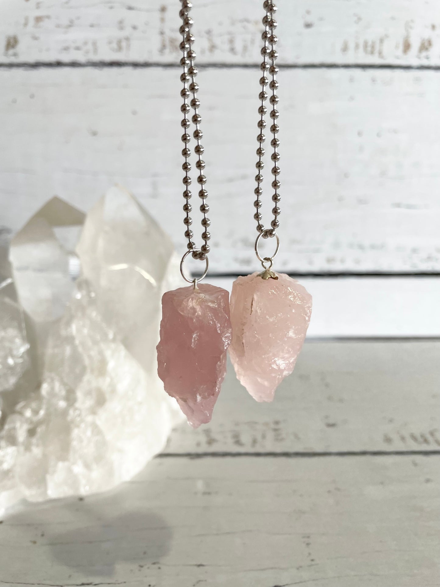 Rose Quartz Pendulum Necklace