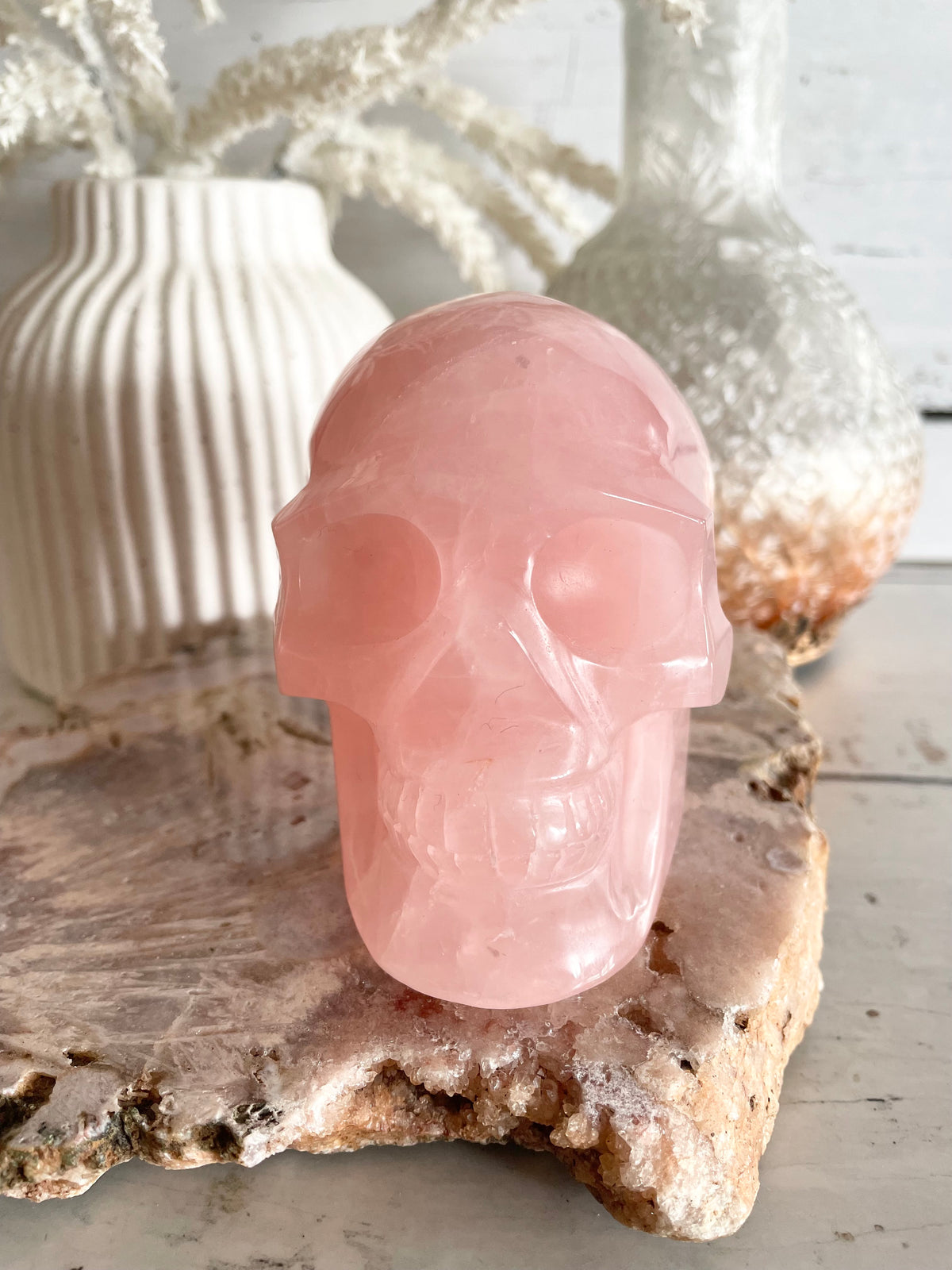 Rose Quartz Skull