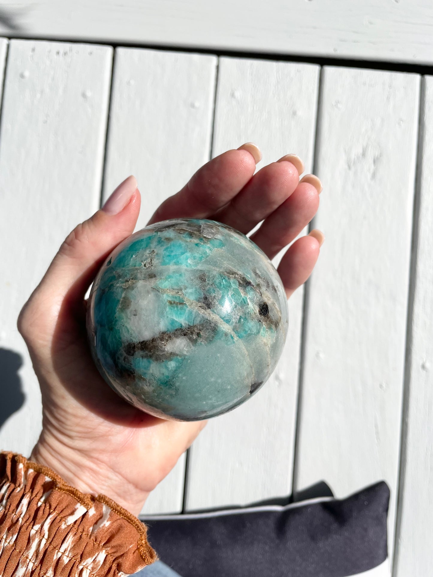 Amazonite Sphere includes holder