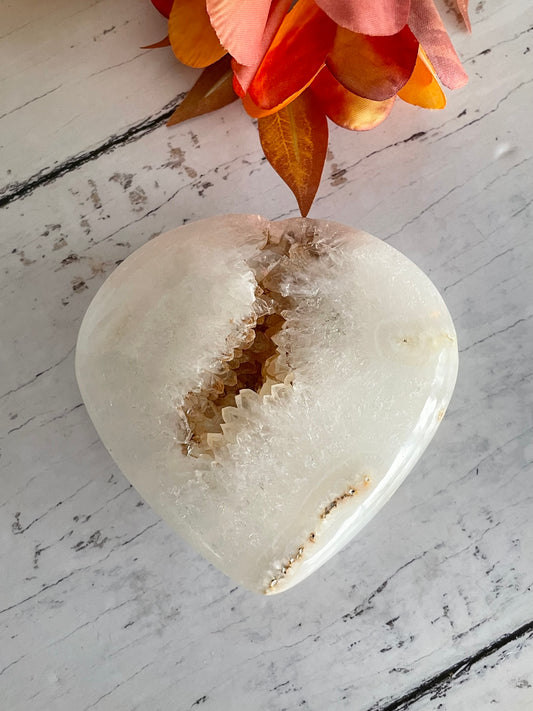 Agate Druzy Heart