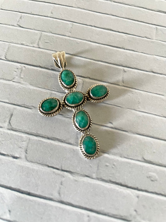 Emerald Cross Pendant