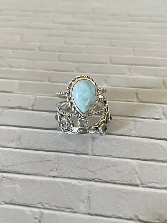 Larimar & Topaz Ring - size 7