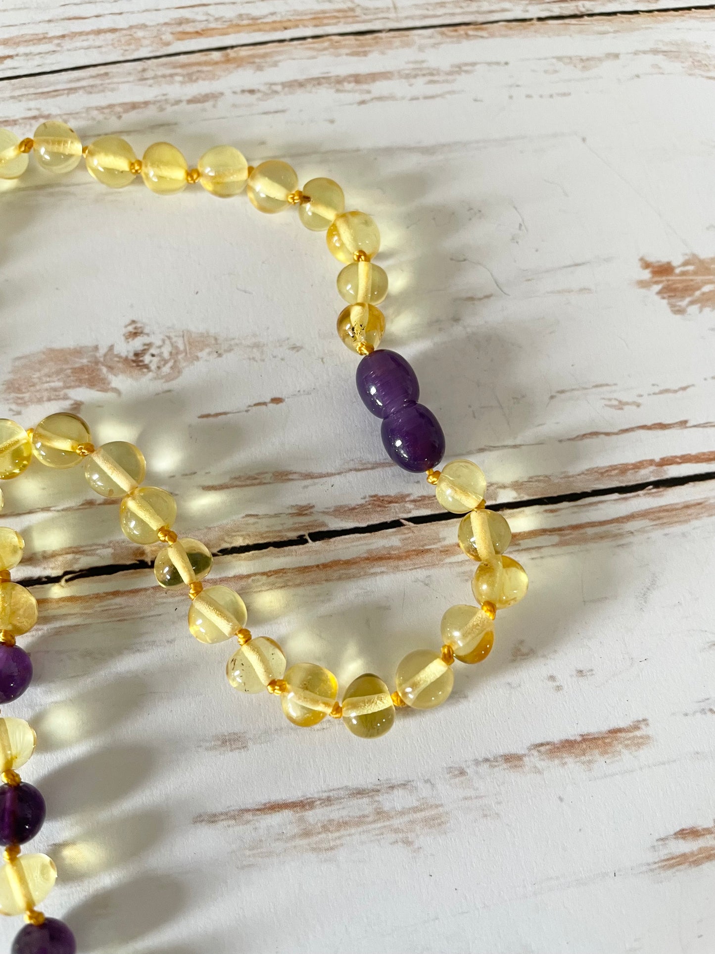 Lithuanian Amber & Amethyst Necklace