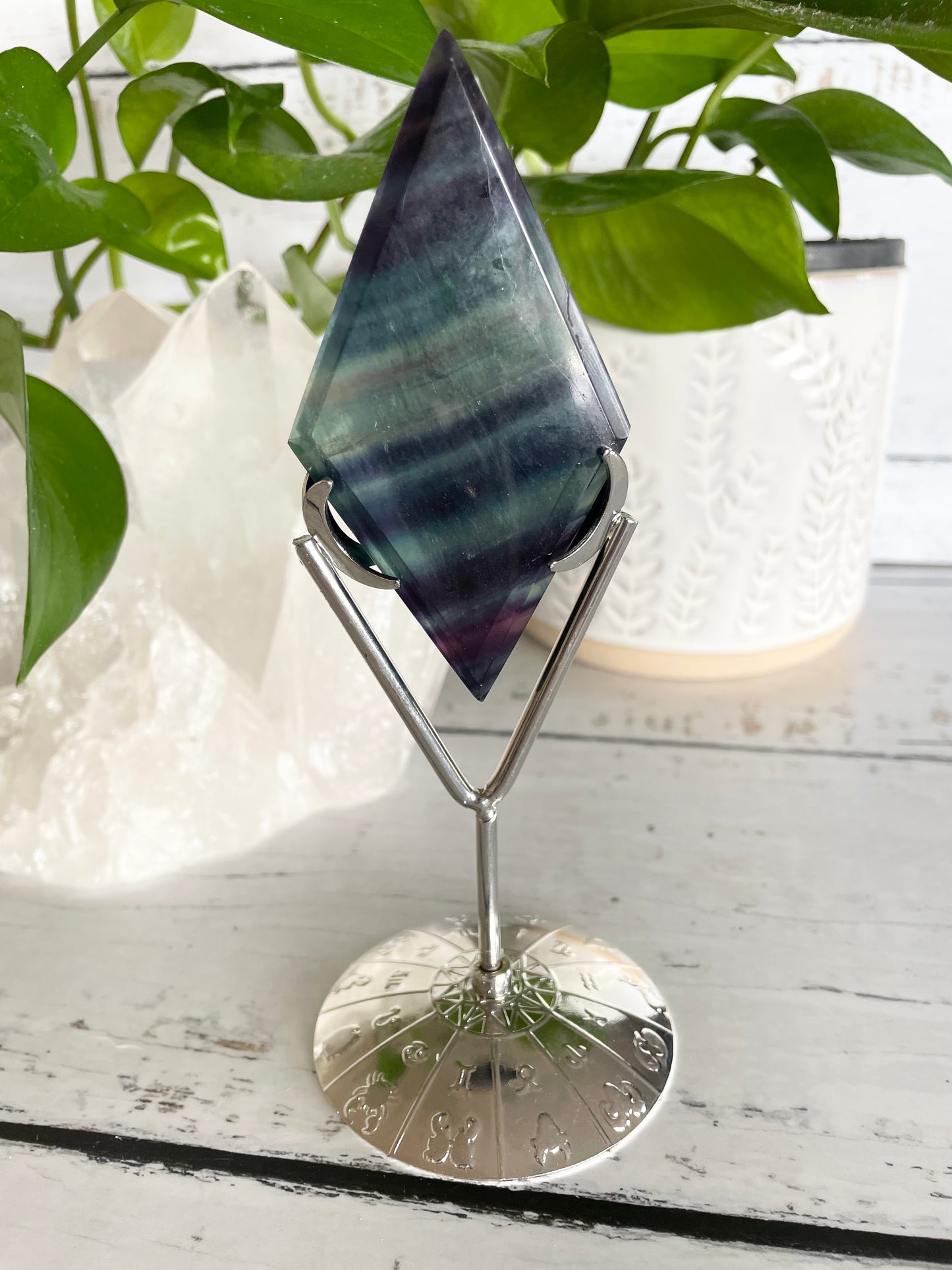 Rainbow Fluorite Diamond ~ 10