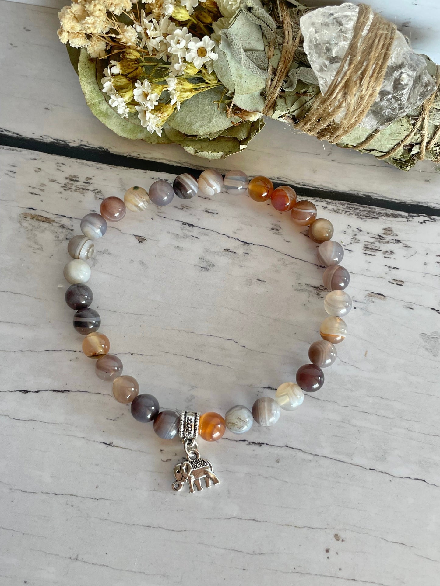 Botswana Agate Healing Anklet ~ Calming ©️