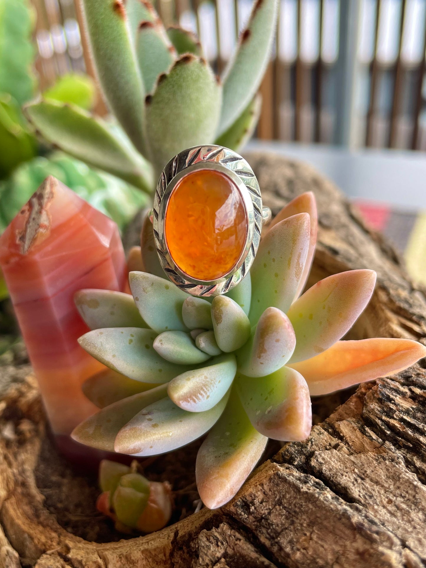 Carnelian Silver Fixed Ring