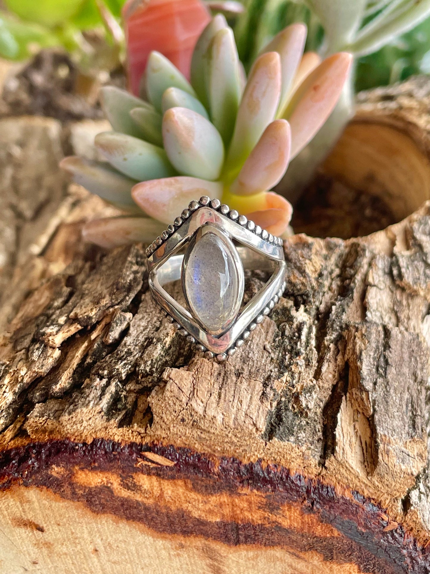 Labradorite Silver Ring