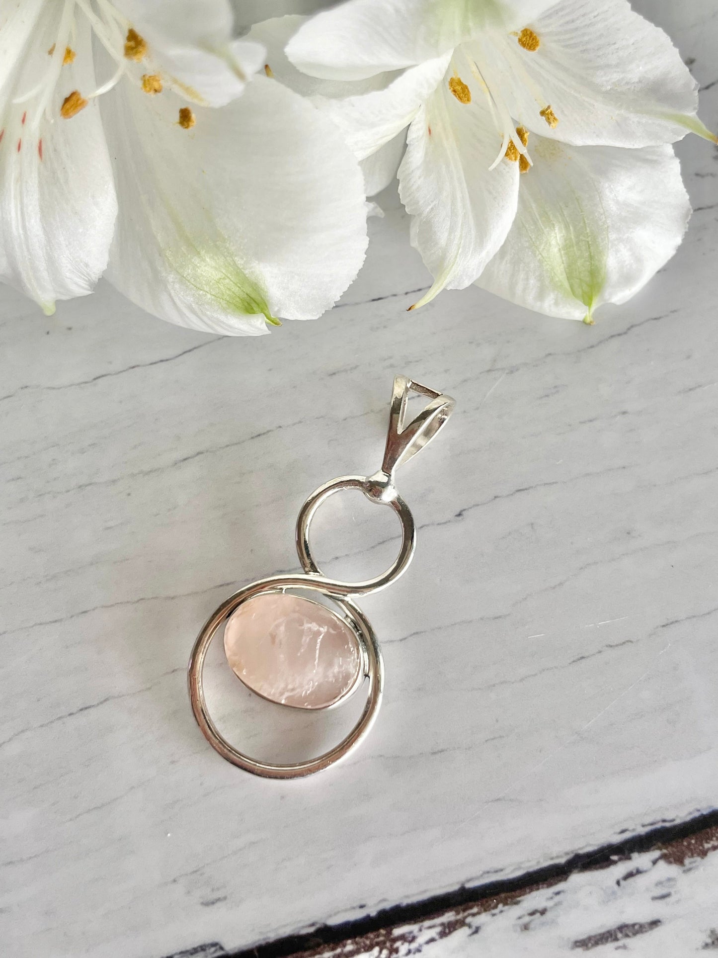 Rose Quartz Raw Pendant