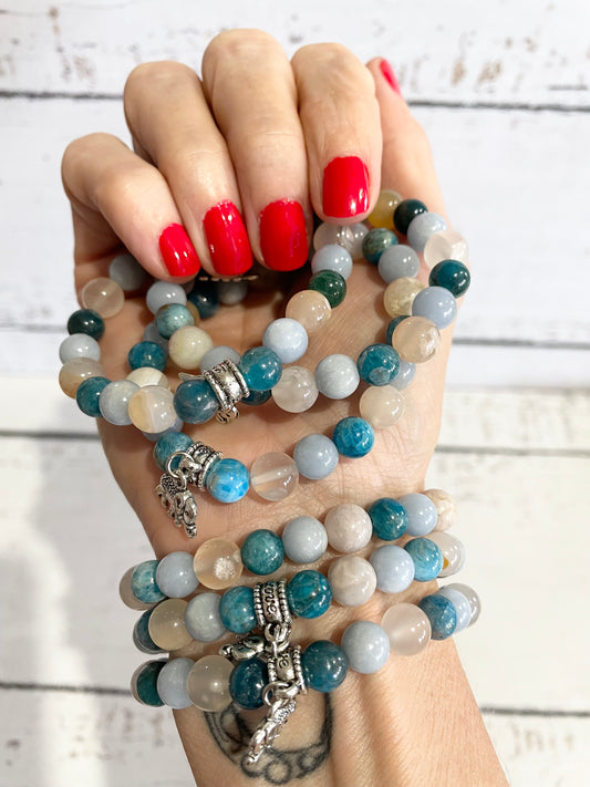 Apatite/Agate/Angelite Healing Bracelet