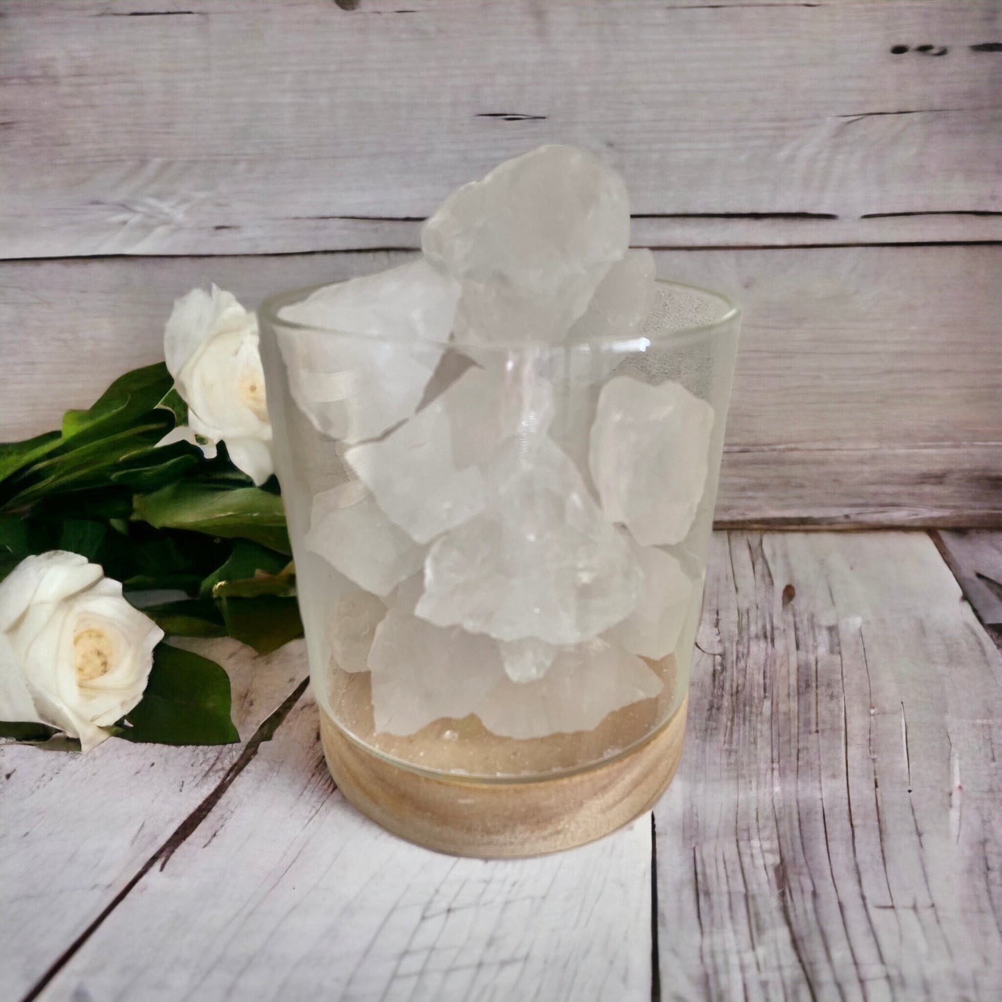 LED lamp with crystals ~ Clear Quartz