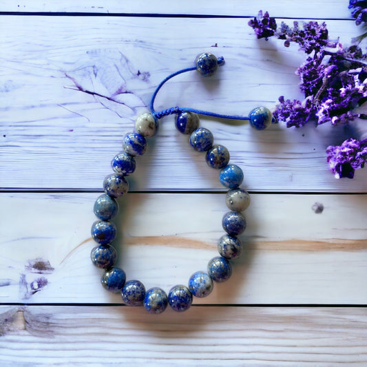 Adjustable Macrame Bracelet ~ Lapis Lazuli