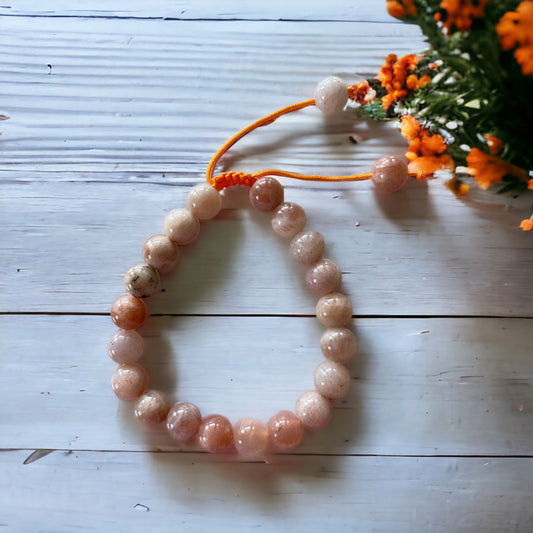 Adjustable Macrame Bracelet ~ Sunstone