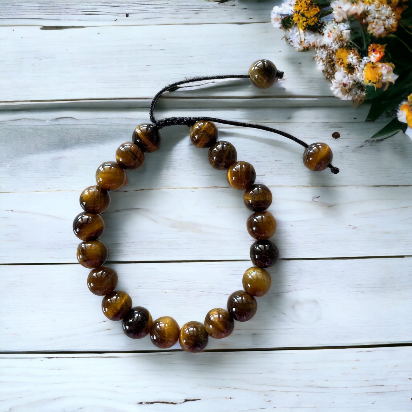 Adjustable Macrame Bracelet ~ Tigers Eye