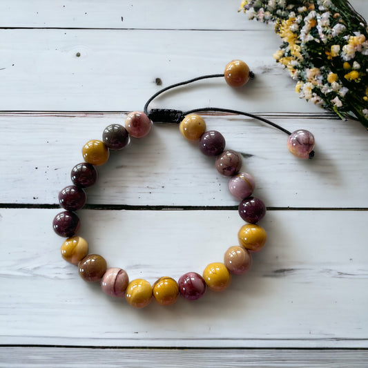 Adjustable Macrame Bracelet ~ Mookaite