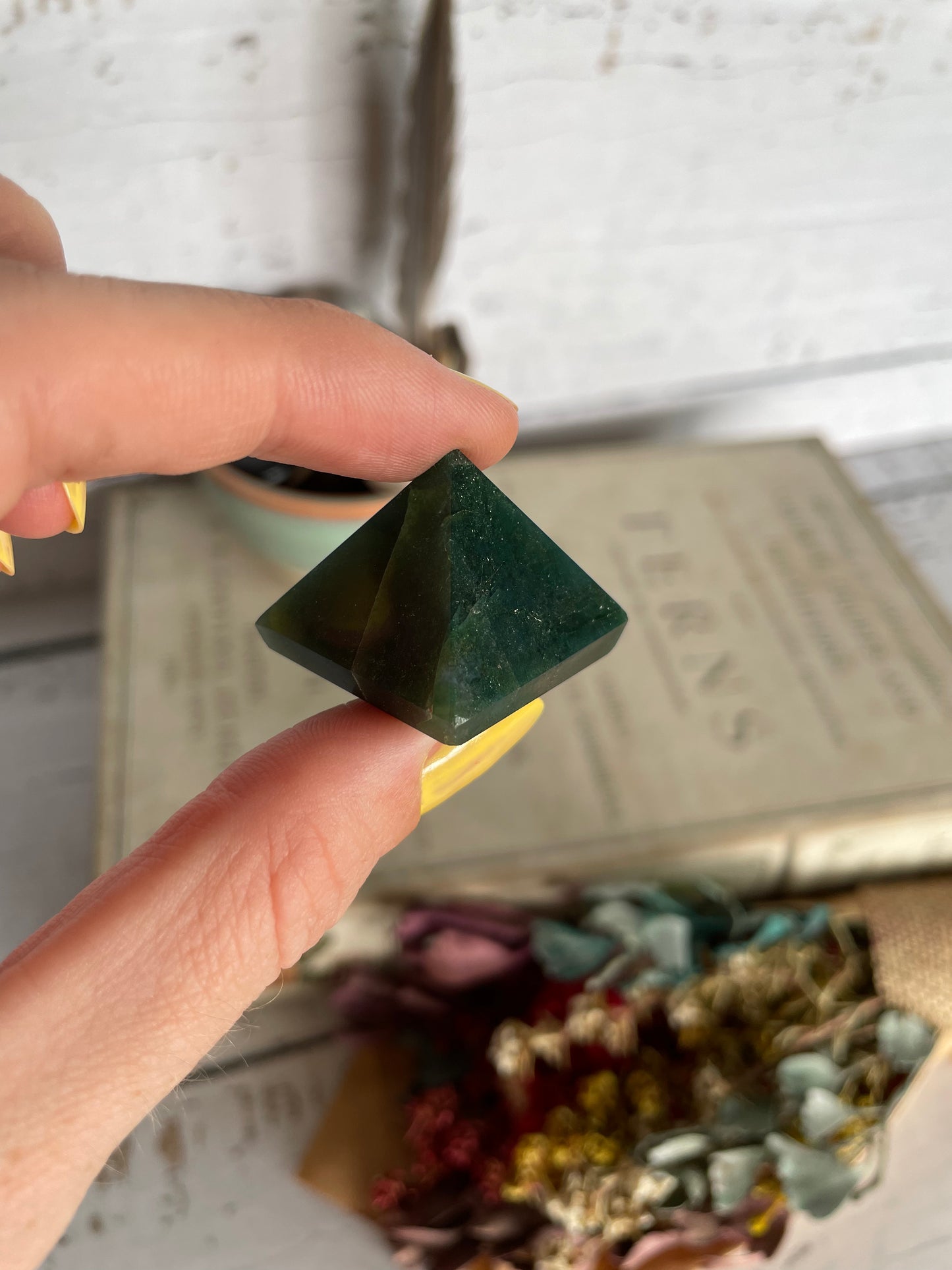 INTUITIVELY CHOSEN ~ Moss Agate Pyramid