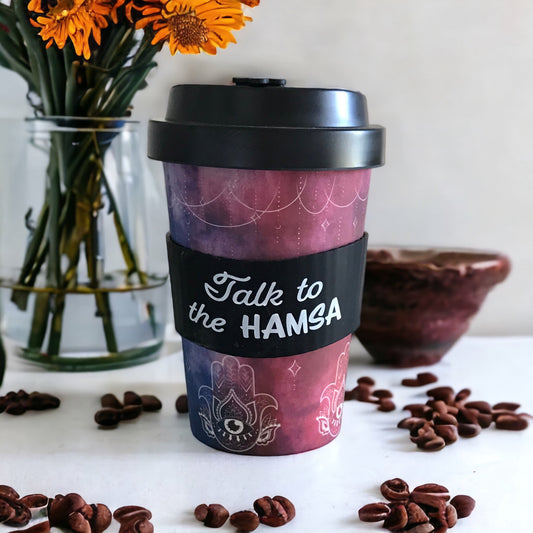 Bamboo Keep Cup ~ Talk to the Hamsa