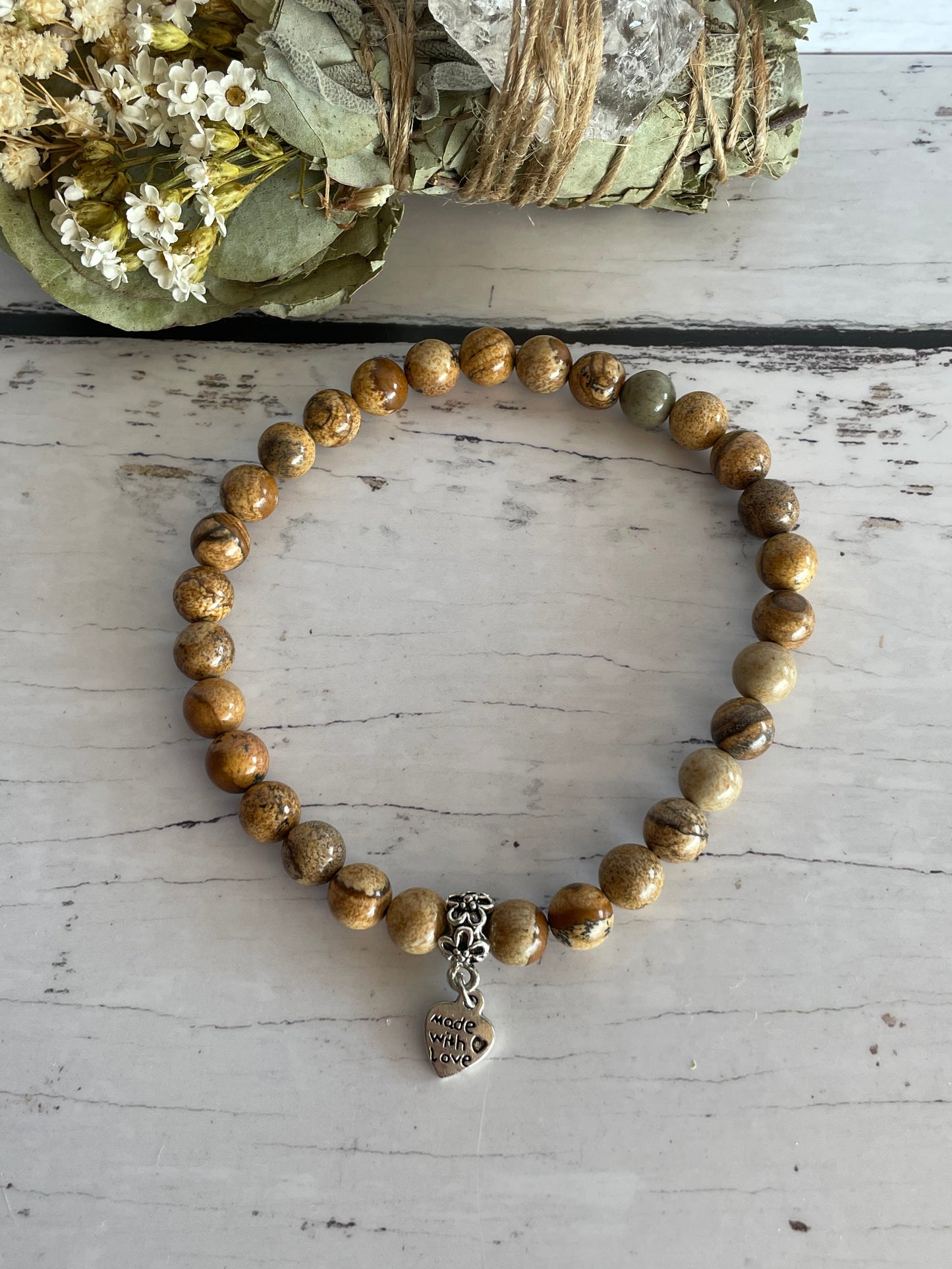 Picture Jasper Healing Anklet ~ Creativity ©️