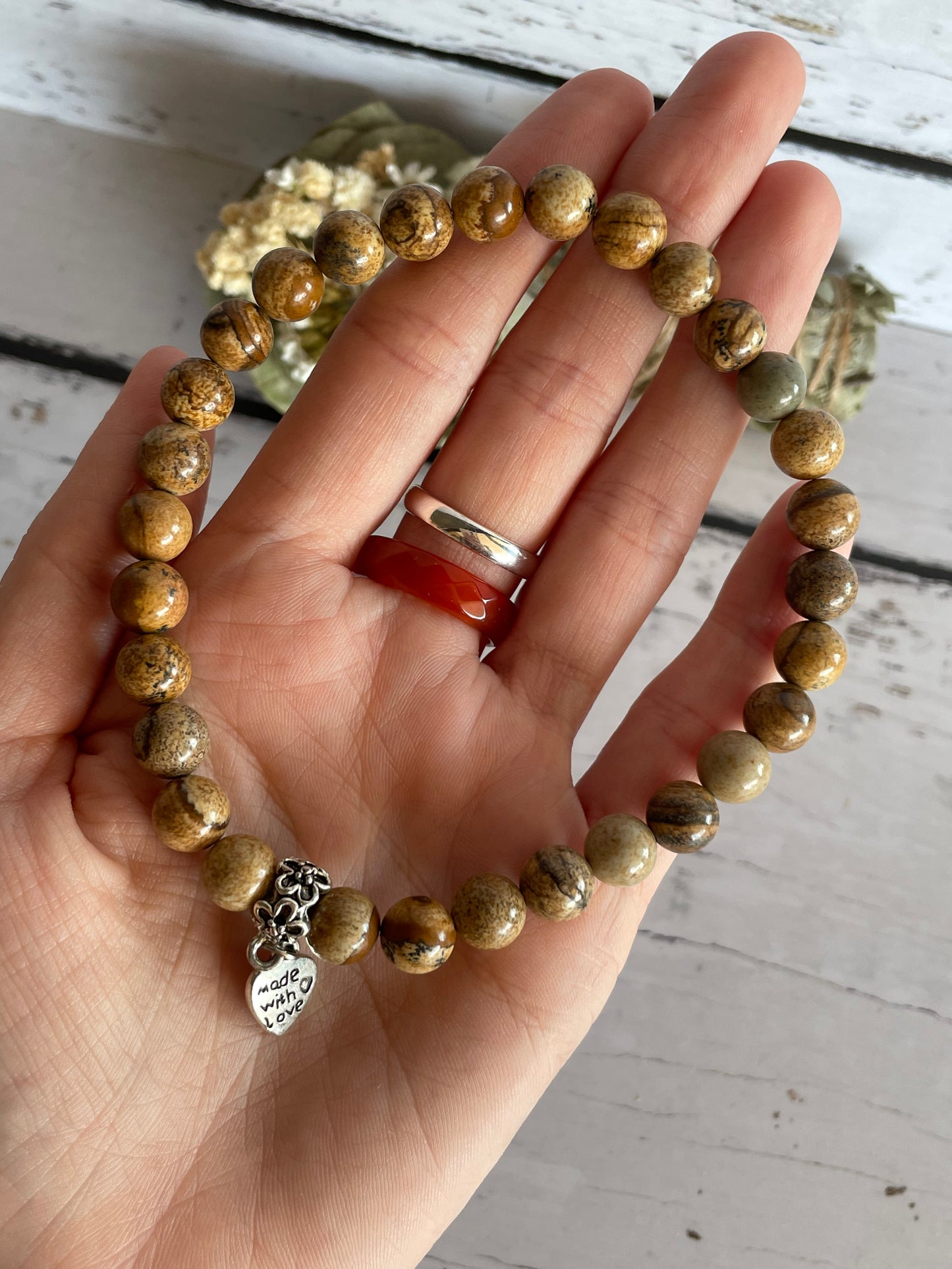 Picture Jasper Healing Anklet ~ Creativity ©️