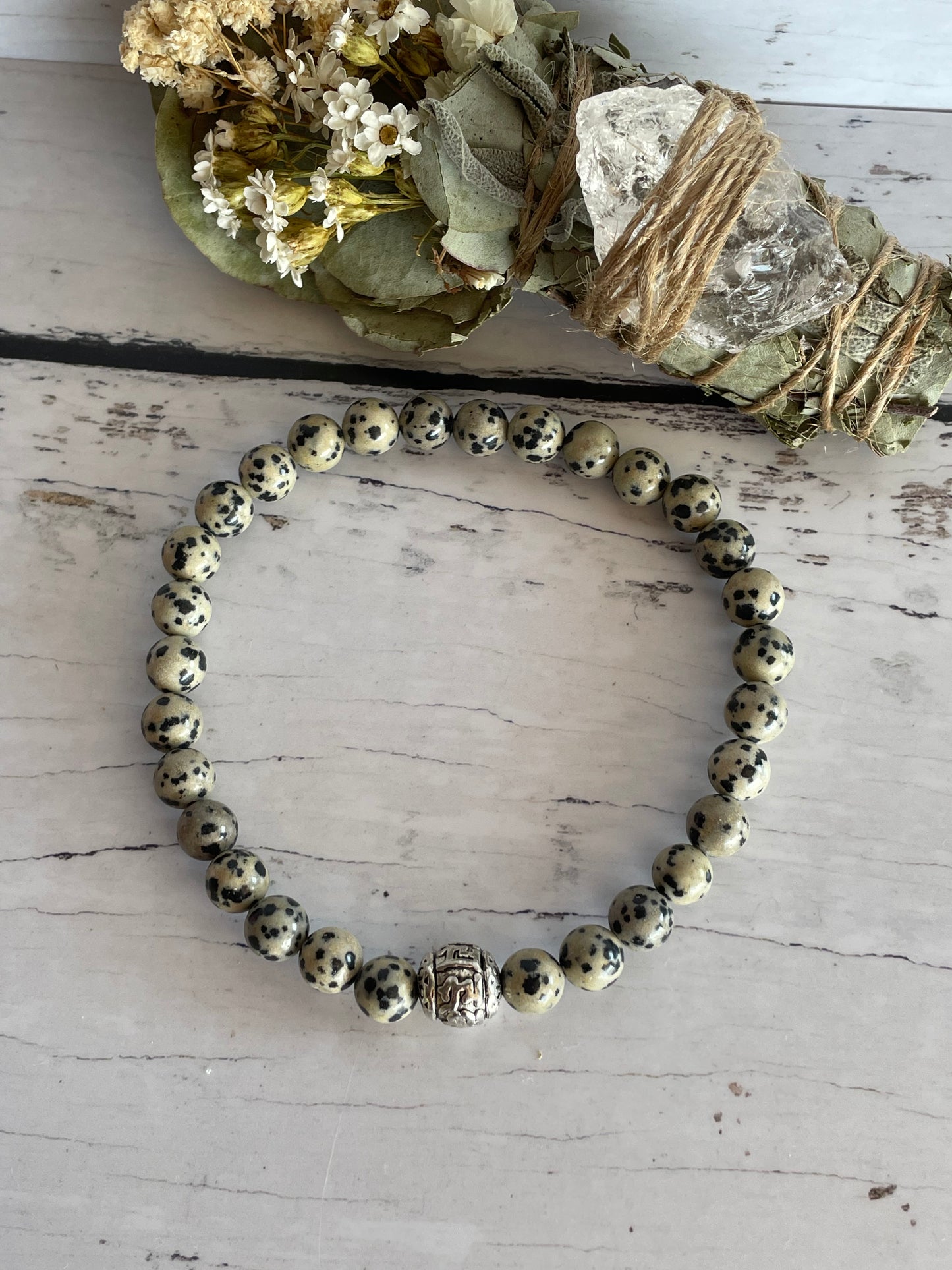 Dalmatian Jasper Healing Anklet ~ Happiness ©️