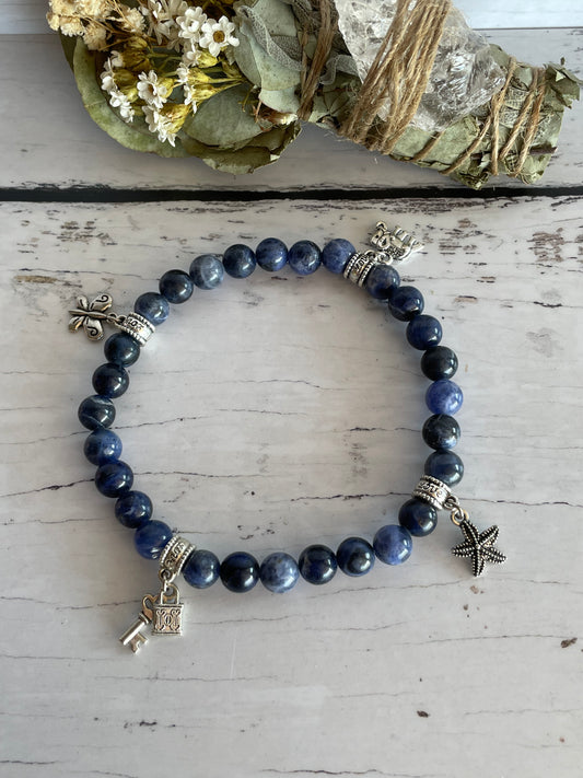 Sodalite Healing Anklet ~ Spiritual Energy ©️