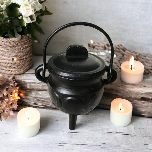 Cast Iron Cauldron Small ~ Triple Moon