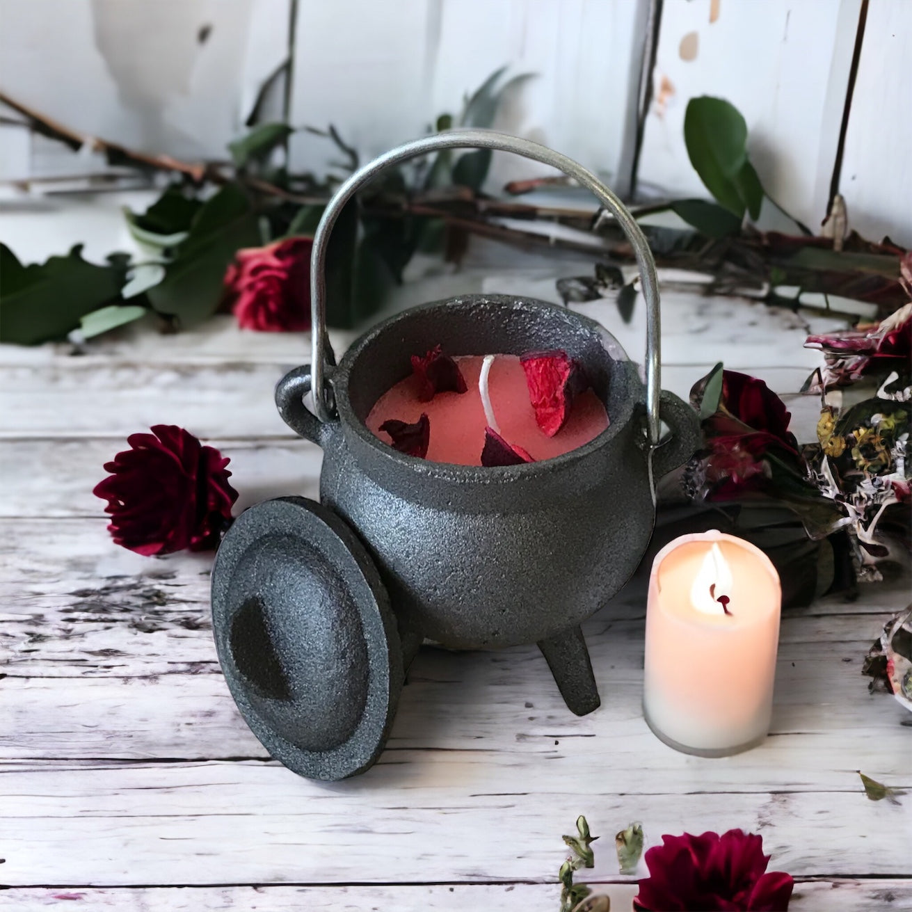 Cauldron Smudge Candle ~ Rose