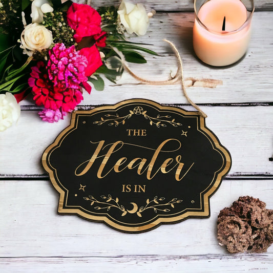 Wooden Reversible Sign ~ HEALER