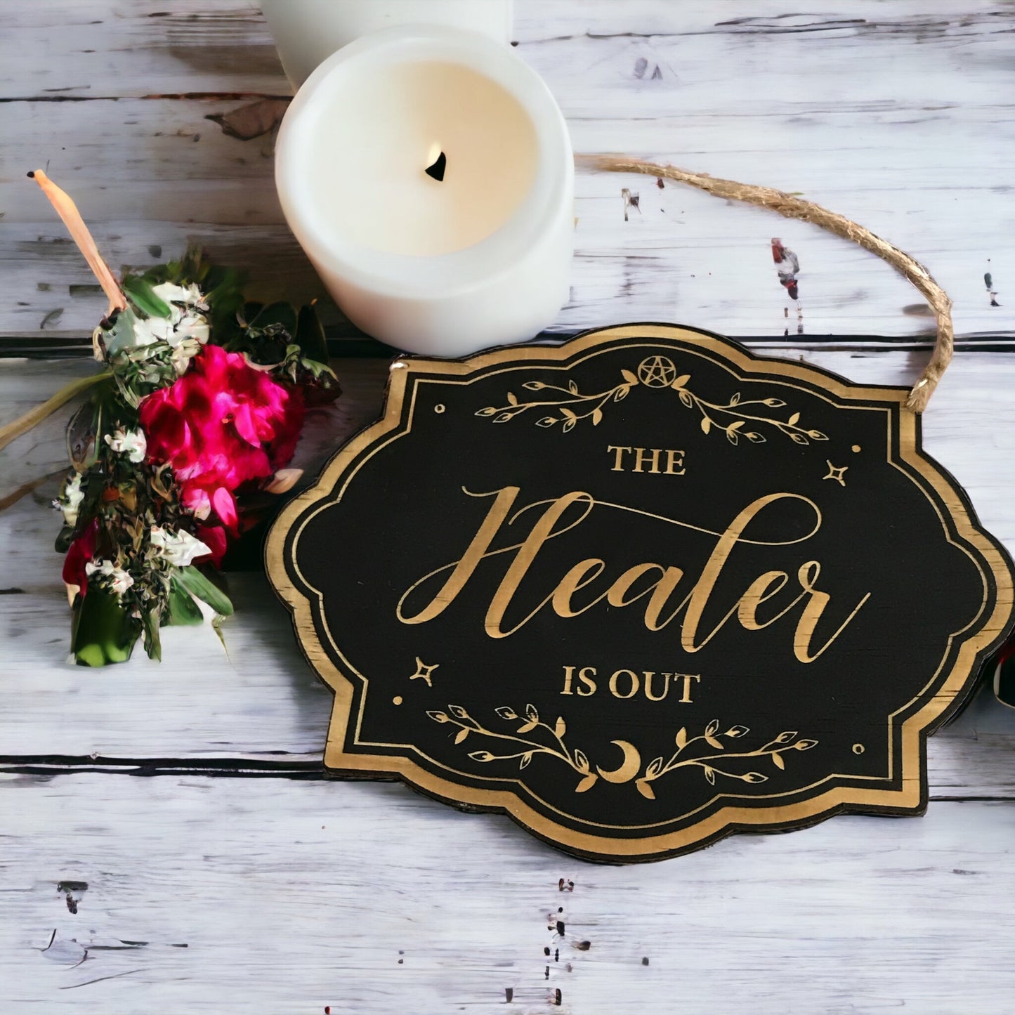 Wooden Reversible Sign ~ HEALER