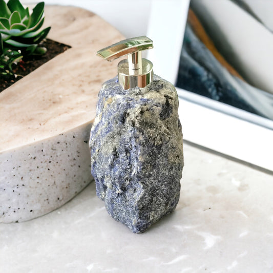 Raw Crystal Soap/Lotion Dispenser ~ Sodalite