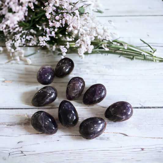 INTUITIVELY CHOSEN ~ Medium African Amethyst Egg Includes Hematite Ring