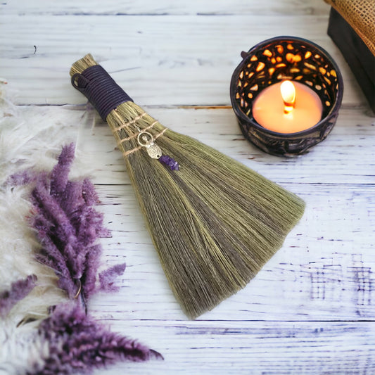 Witches Broom/Besom - Goddess Amethyst