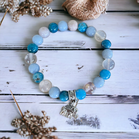 Crystal Trio Bracelet ~ Apatite, Agate & Angelite ~ Mindfulness