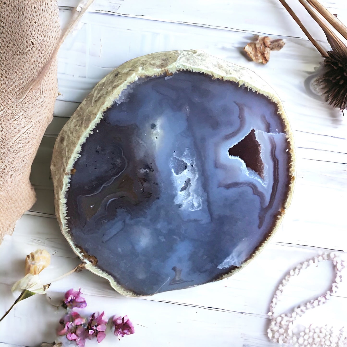 Agate Druzy Geode ~ Natural