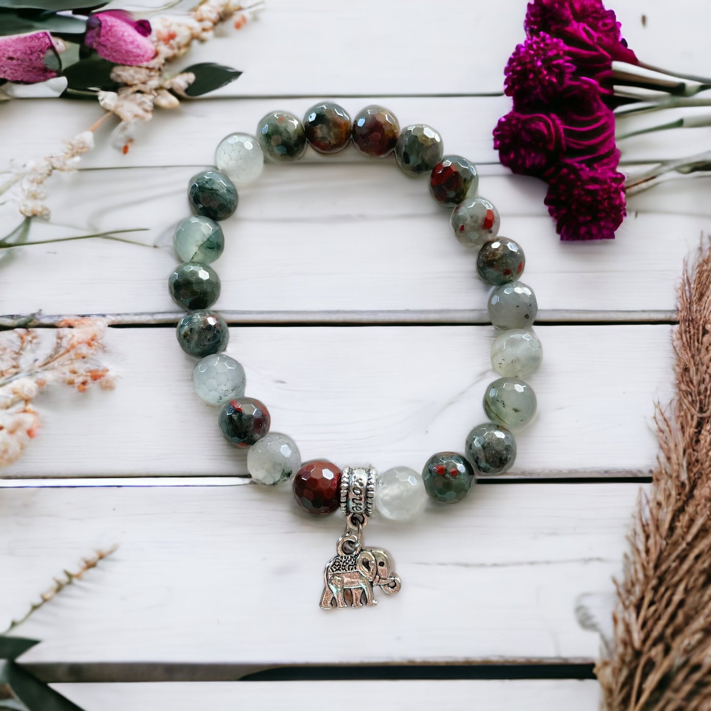 African Bloodstone Faceted Healing Bracelet ~ SPIRITUAL DETOX