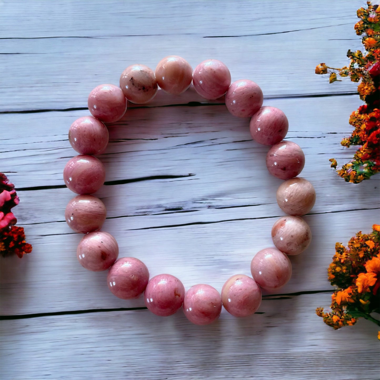 Rhodochrosite NATIVE ROSE Healing Bracelet ©️