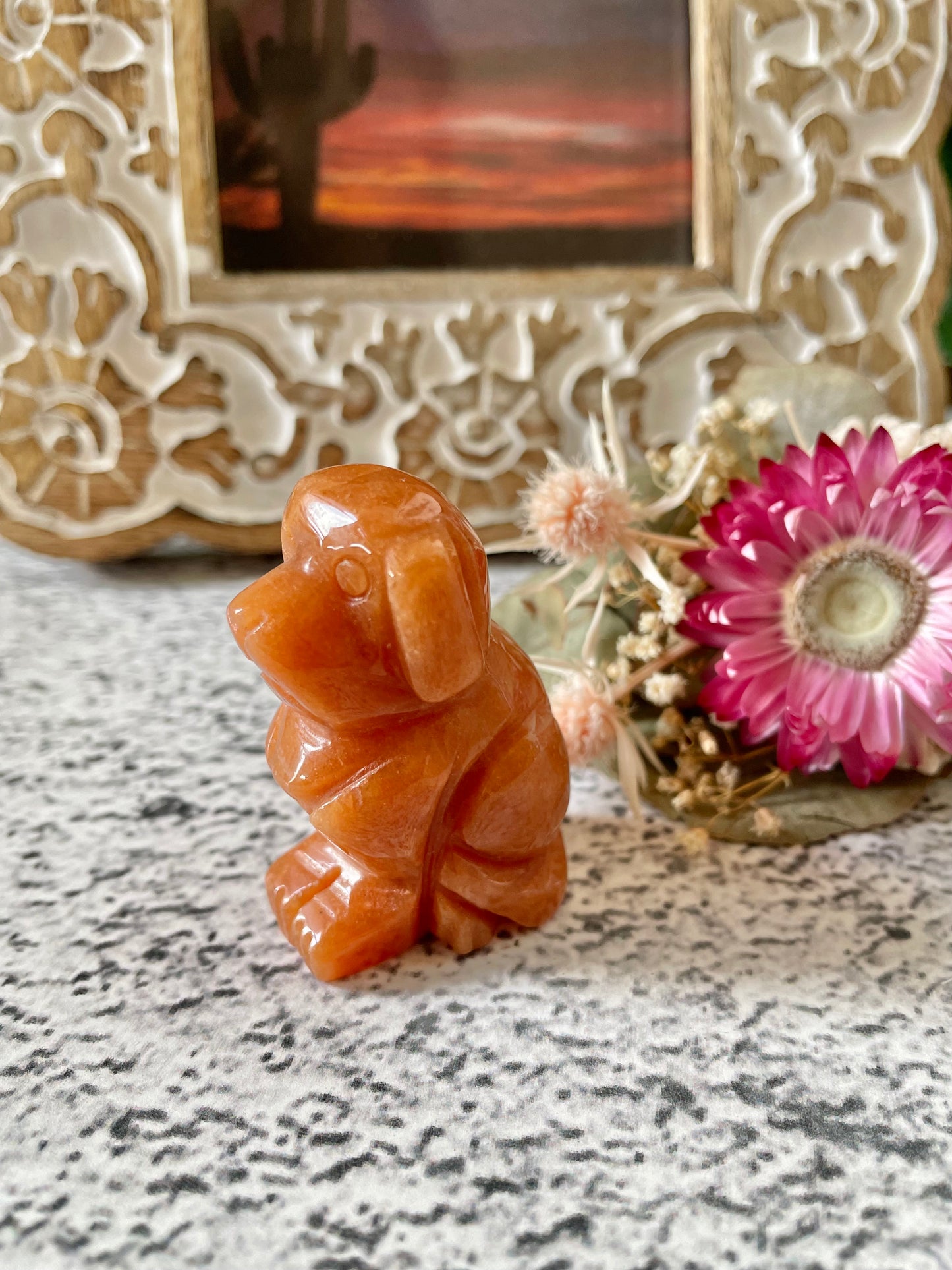 Orange Aventurine Dog