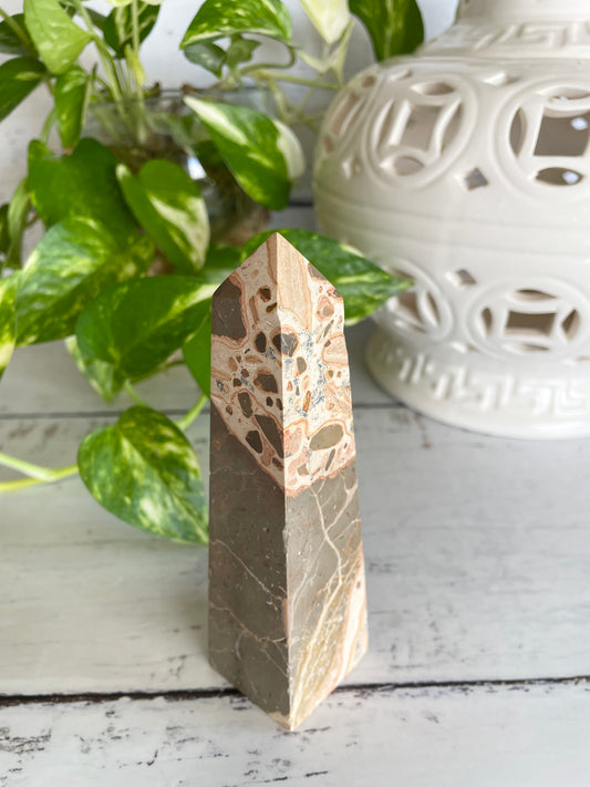 Leopard Skin Jasper Obelisk