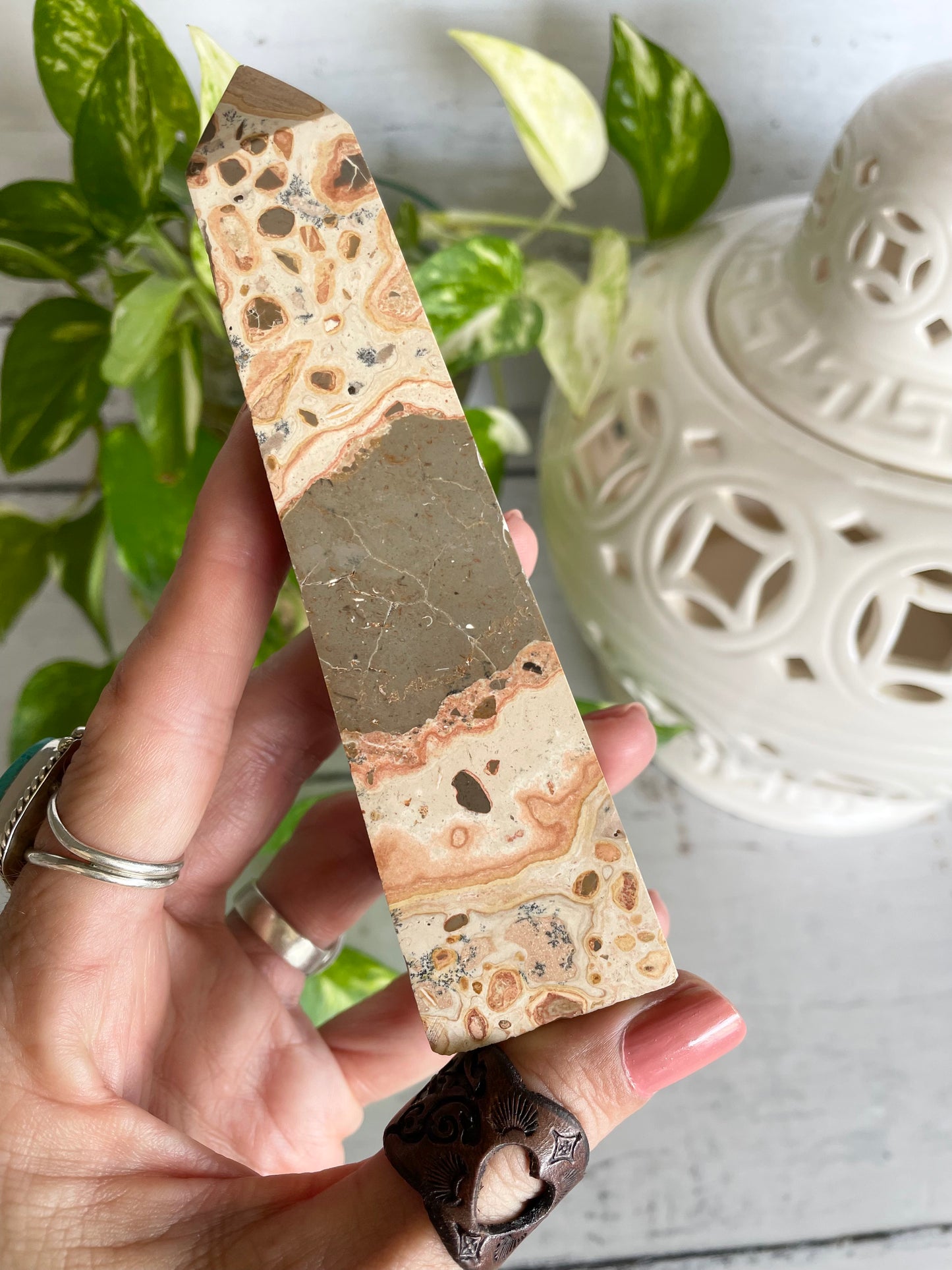 Leopard Skin Jasper Obelisk