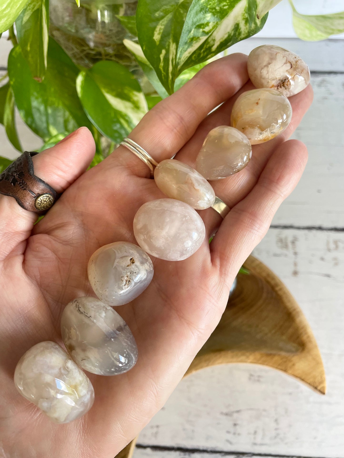 Flower Agate Tumble Stones