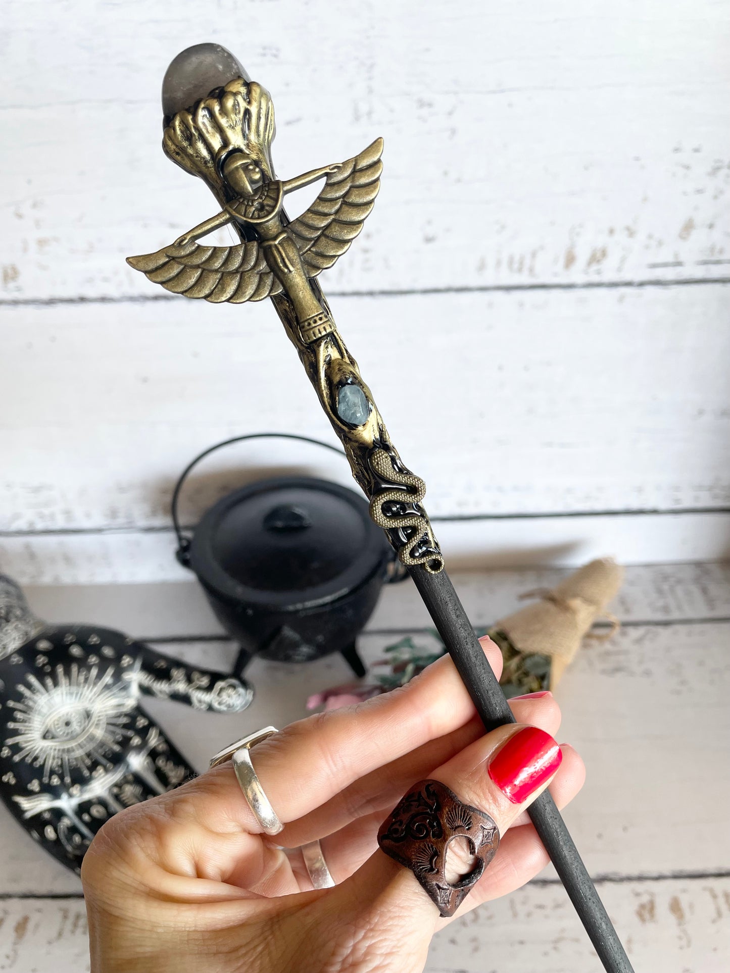 Crystal Witch Wand ~ Smoky Quartz