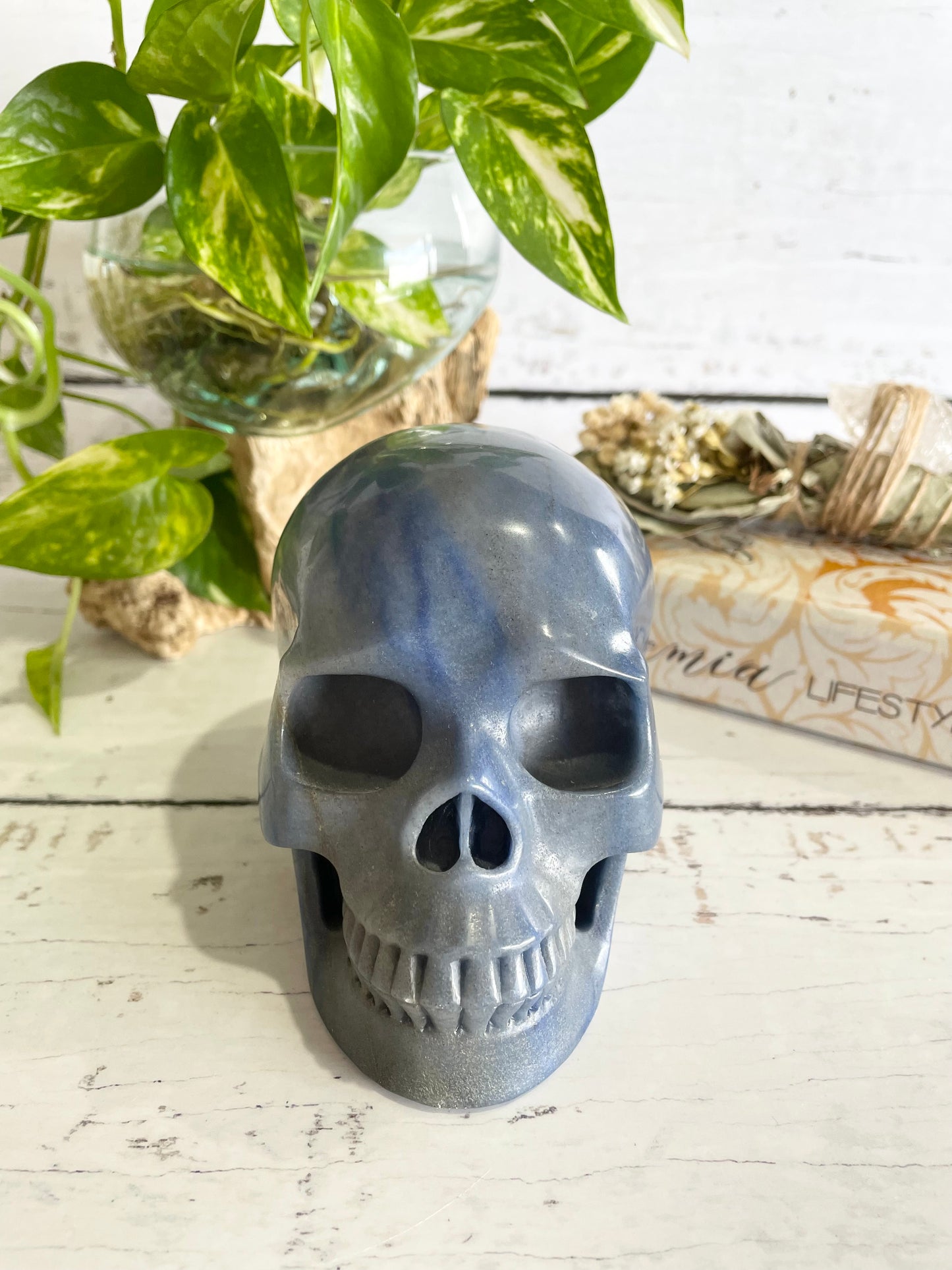 Blue Quartz Skull ~ 1.3kgs