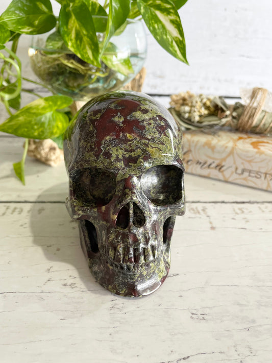 Dragons Blood Jasper Skull ~ 1.5kgs