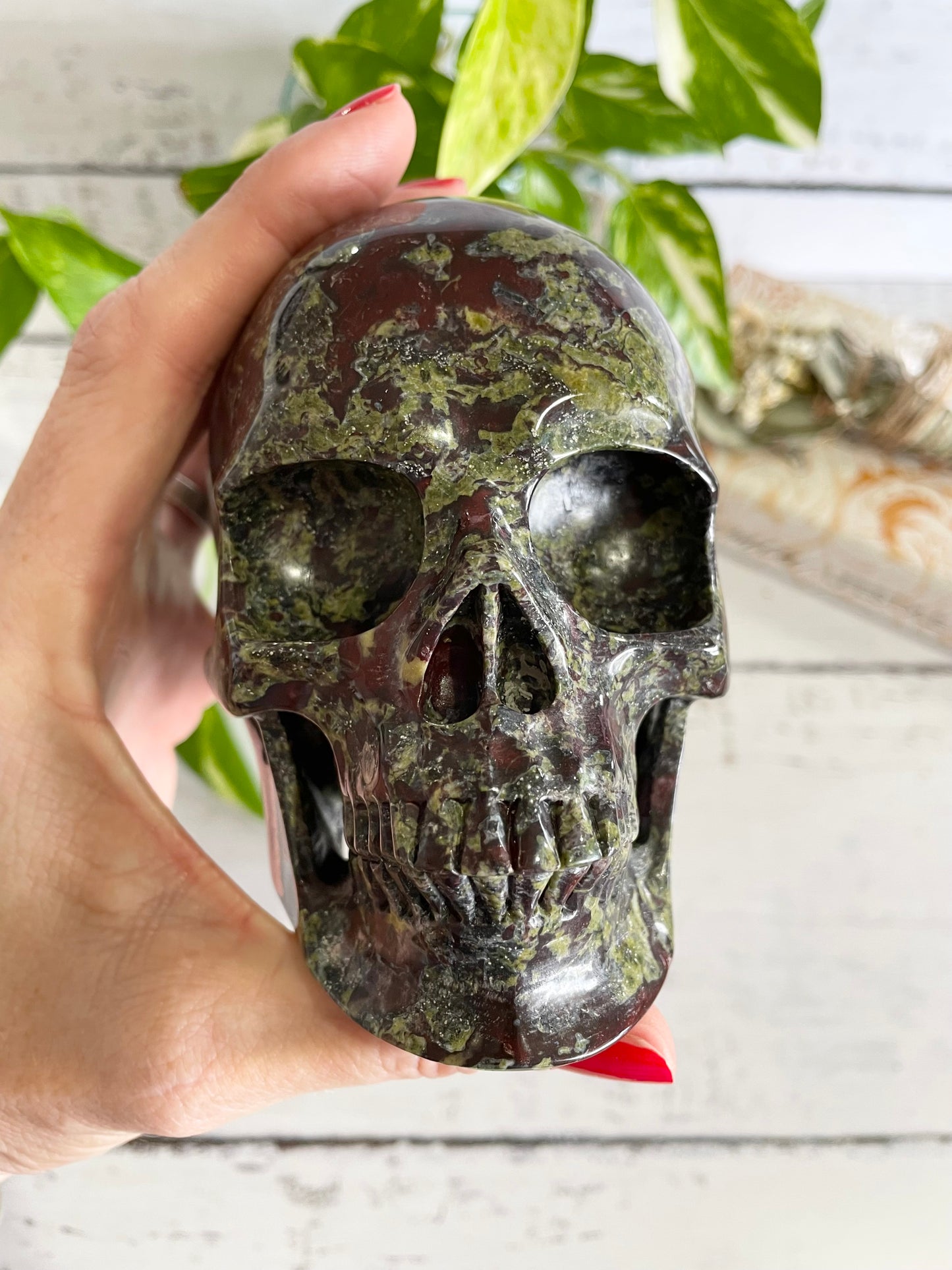 Dragons Blood Jasper Skull ~ 1.5kgs