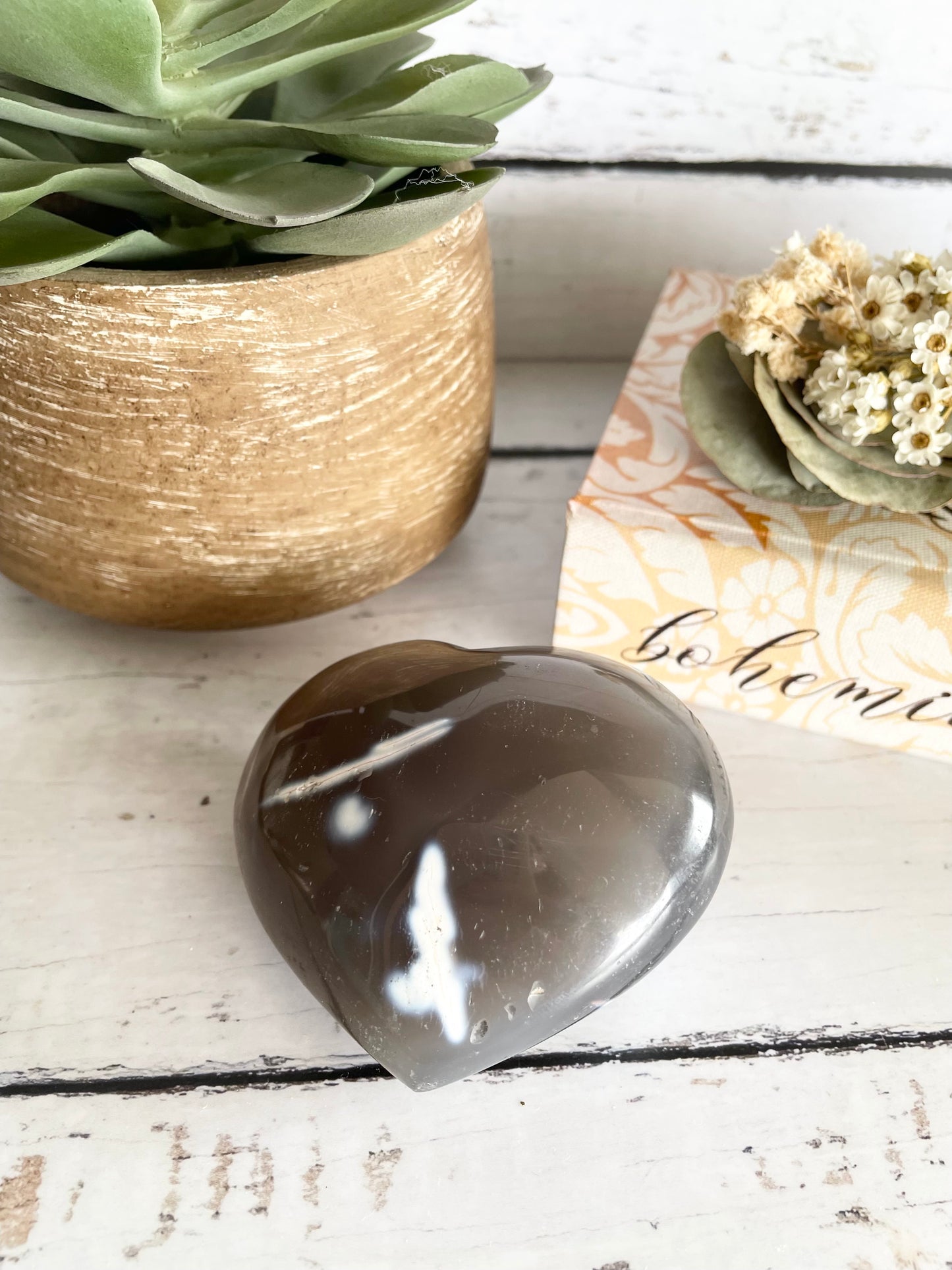 Orca Agate Heart