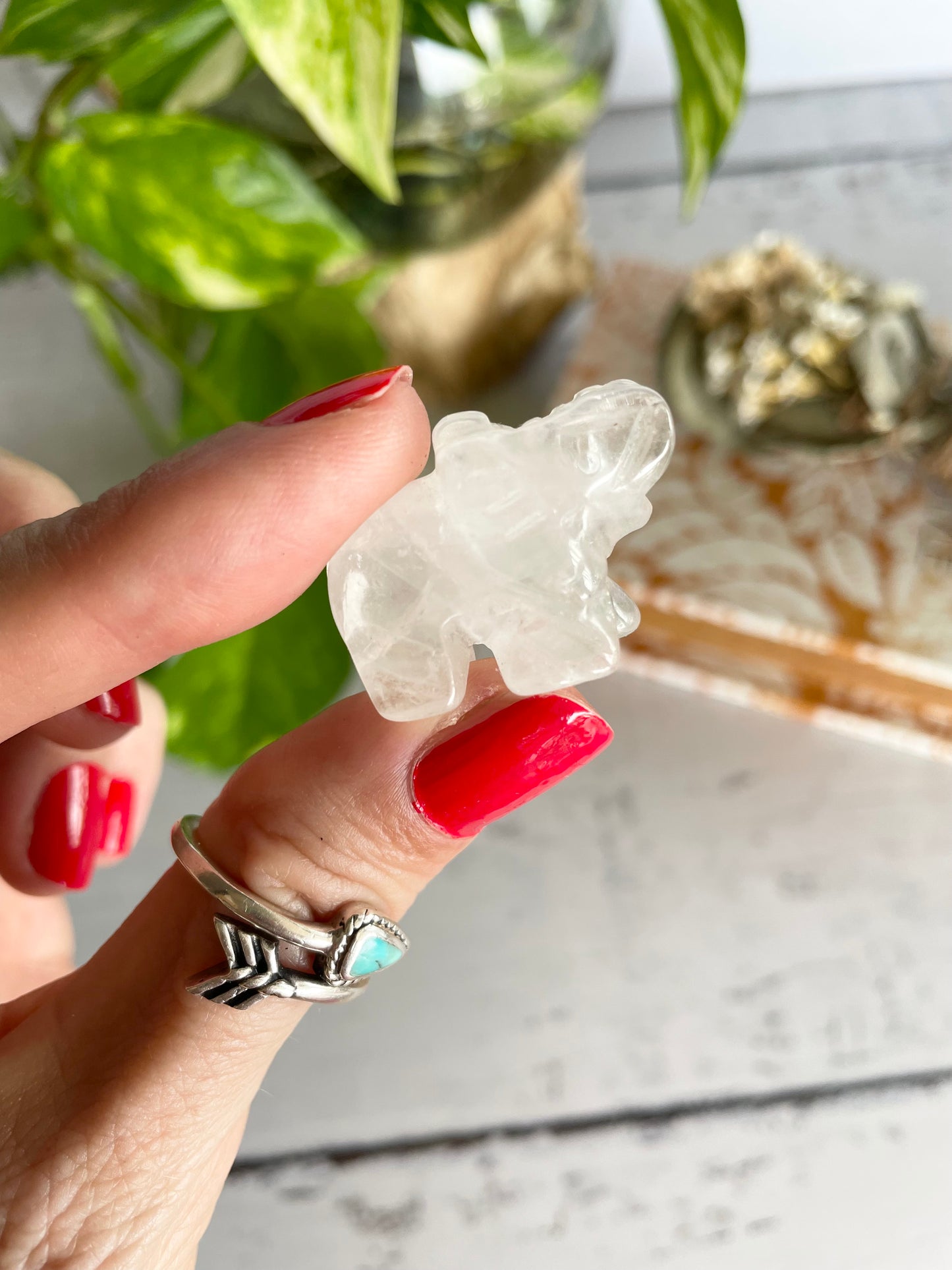 Clear Quartz Elephant